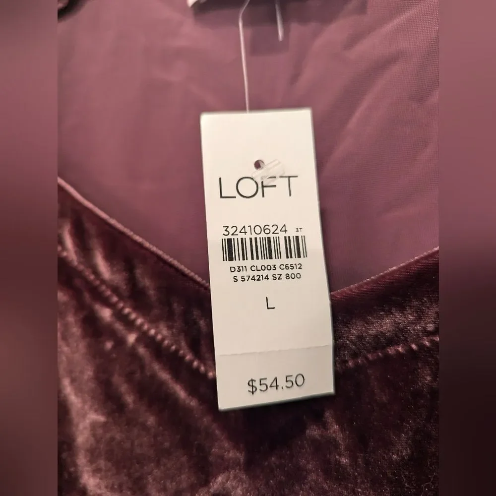 NWT purple brown soft burntout Velvet Puff Sleeve Top shirt size 10 square neck